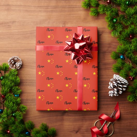中国ラッピング紙中国の国旗の愛国心 ラッピングペーパー (クリスマスギフト)