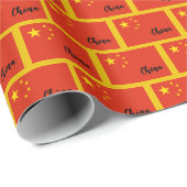 中国ラッピング紙中国の、フラグ愛国的金ゴールド ラッピングペーパー (ロールコーナー)