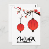 中国ランタン旅行ポスタープリント。 ポストカード (正面/裏面)