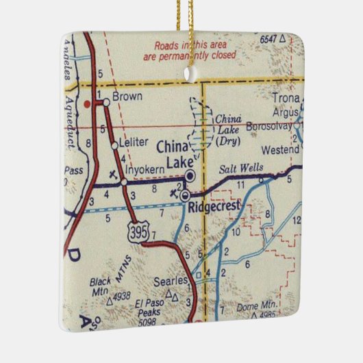 中国レイクCAヴィンテージマップ セラミックオーナメント (右)