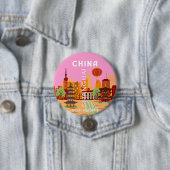 中国上海の旅アート 缶バッジ (インサイチュ)