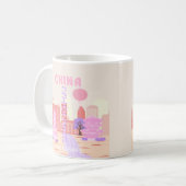 中国上海の淡彩トラベルアート コーヒーマグカップ (正面左)