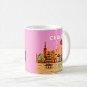 中国上海旅行アート コーヒーマグカップ (正面右)