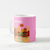 中国上海旅行アート コーヒーマグカップ (正面左)