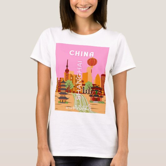 中国上海旅行アート Tシャツ (正面)
