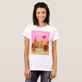 中国上海旅行アート Tシャツ (正面フル)