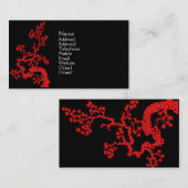 中国人のデザインのプロフィールカード赤 名刺 (正面/裏面)
