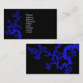 中国人のデザインのプロフィールカード-青 名刺 (正面/裏面)