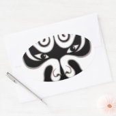 中国人の京劇の中国の日本日本人のマスク 楕円形シール (封筒)