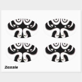 中国人の京劇の中国の日本日本人のマスク 楕円形シール (シート)