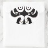 中国人の京劇の中国の日本日本人のマスク 楕円形シール (バッグ)