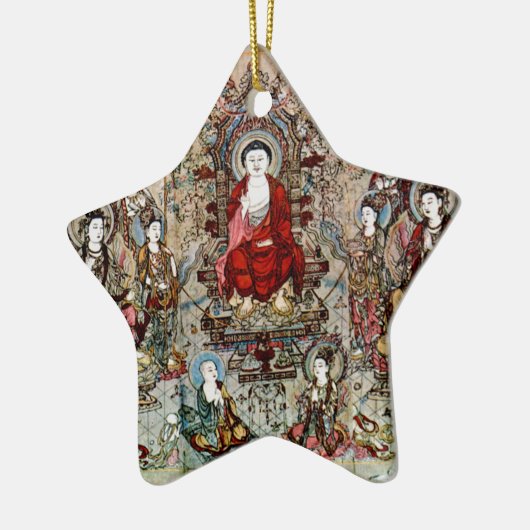 中国人の仏の絵画 セラミックオーナメント (左)