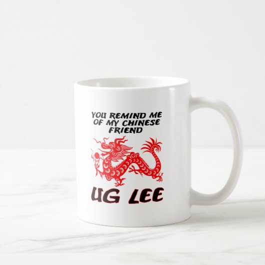 中国人の友達 ウグリー Funny Mug コーヒーマグカップ (右)