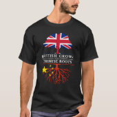 中国人の根の中国のデザインと 育つイギリス Tシャツ (正面)