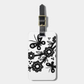 中国人の渦巻の花柄 ラゲッジタグ (正面縦)