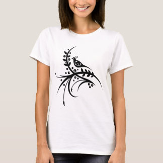 中国人の渦巻の花柄 Tシャツ