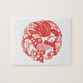 中国人のPapercutのオンドリ年2017のパズル ジグソーパズル (横)