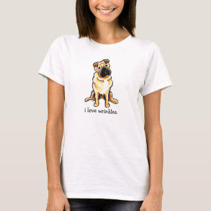 中国人のShar Peiの以外鎖のArt™愛しわ Tシャツ