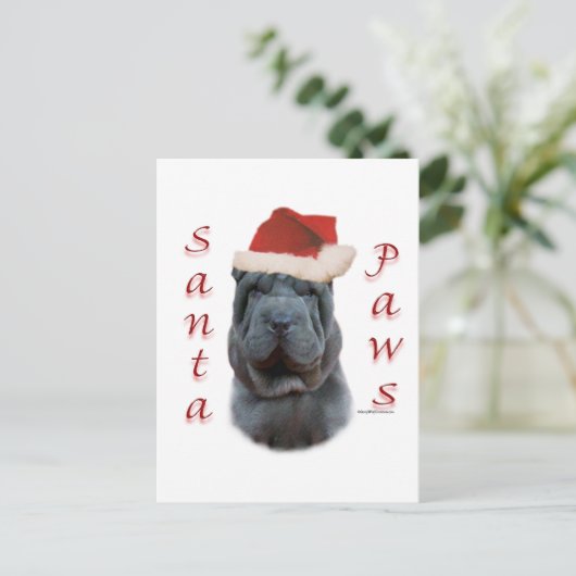 中国人のShar-Peiサンタの足 シーズンポストカード (スタンド正面)