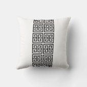 中国人またはギリシャ人のデザインの枕-黒及び白 クッション (裏面)