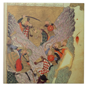 中国人を戦っているGenghis Khan (c.1162-1227) タイル