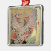 中国人を戦っているGenghis Khan (c.1162-1227) メタルオーナメント (左)