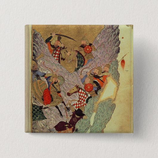 中国人を戦っているGenghis Khan (c.1162-1227) 缶バッジ (正面)