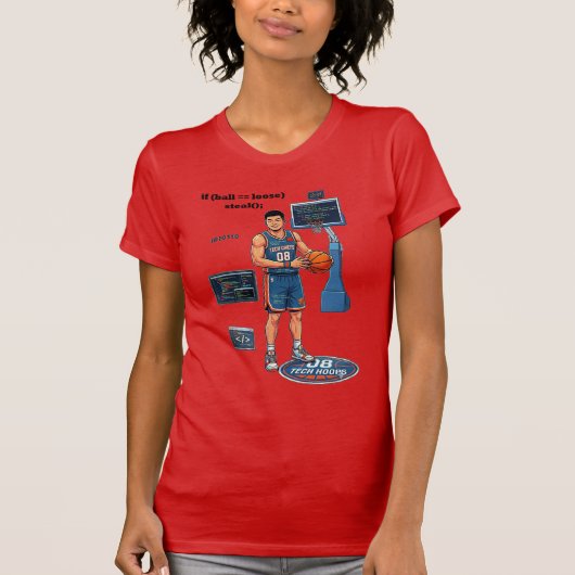 中国人ソフトウェアエンジニアのバスケットボールURM Tシャツ (正面)