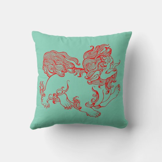 "中国人Fu Foo犬" クッション (裏面)