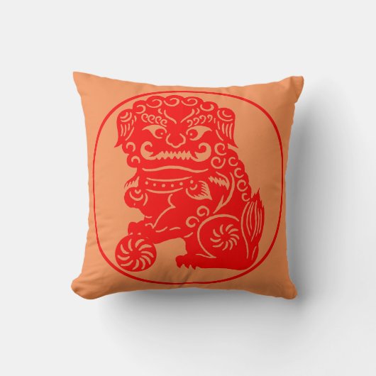 "中国人Fu Foo犬" クッション (正面)