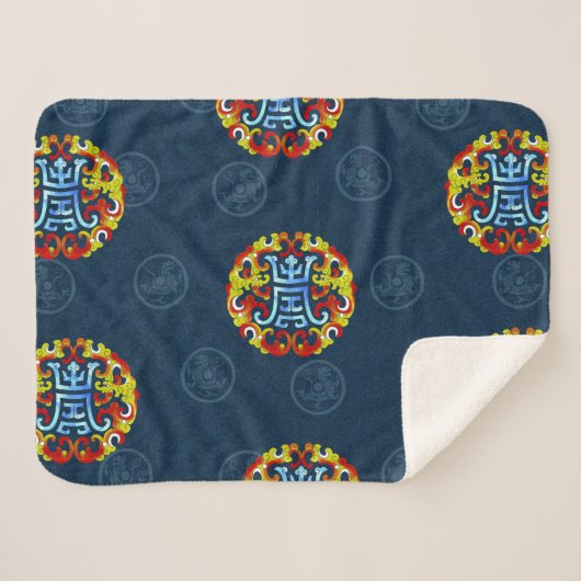 中国伝統的毛布 シェルパブランケット (正面(横))