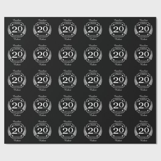 中国伝統的結婚記念日20年 ラッピングペーパー (フラット)