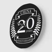 中国伝統的記念日20年 ラージ壁時計 (傾斜)