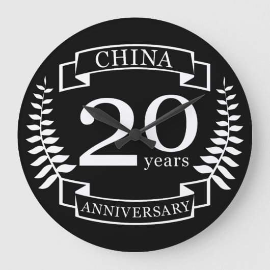 中国伝統的記念日20年 ラージ壁時計 (正面)
