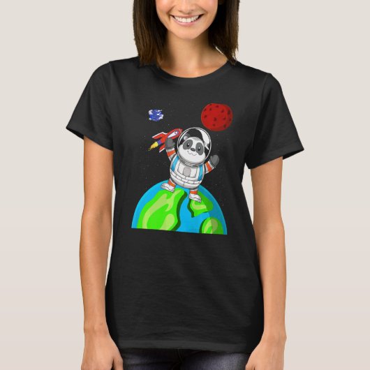 中国動物宇宙ロケット宇宙飛行士Pand Tシャツ (正面)