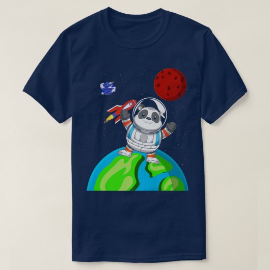 中国動物宇宙ロケット宇宙飛行士Pand Tシャツ (デザイン正面)