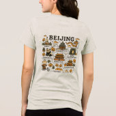 中国北京レトロ旅行地図Tシャツ トライブレンドTシャツ (裏面)