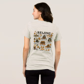 中国北京レトロ旅行地図Tシャツ トライブレンドTシャツ (裏面全面)