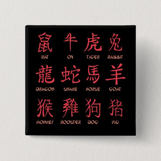 中国十二支 缶バッジ (正面)