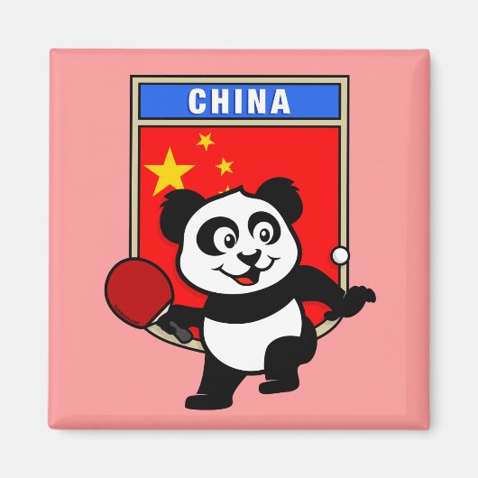 中国卓球パンダ マグネット (正面)