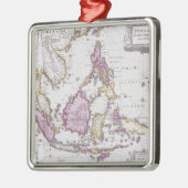 中国及びインドネシア| 1710年の地図 メタルオーナメント (左)