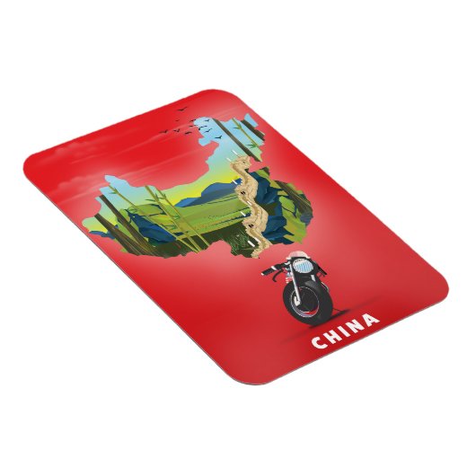 中国図解入りの、写真付きの地図旅行ポスター マグネット (右側)