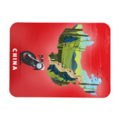 中国図解入りの、写真付きの地図旅行ポスター マグネット (横)