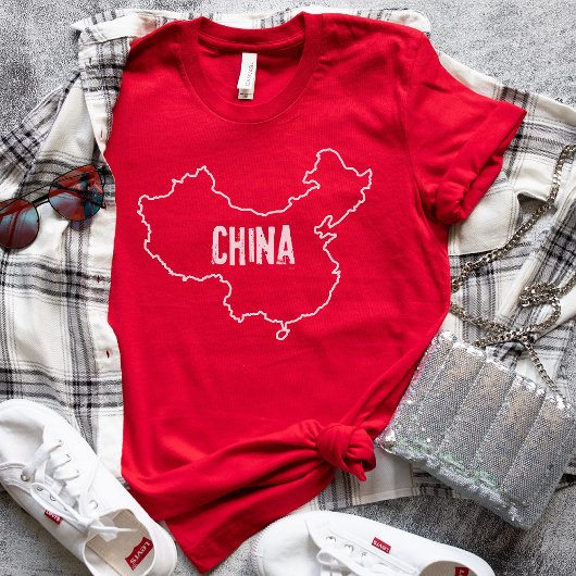 中国国マップ中国の国の概縁ど要概要 Tシャツ