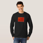 中国国旗とヴィンテージ中国のの国旗 Tシャツ (正面フル)