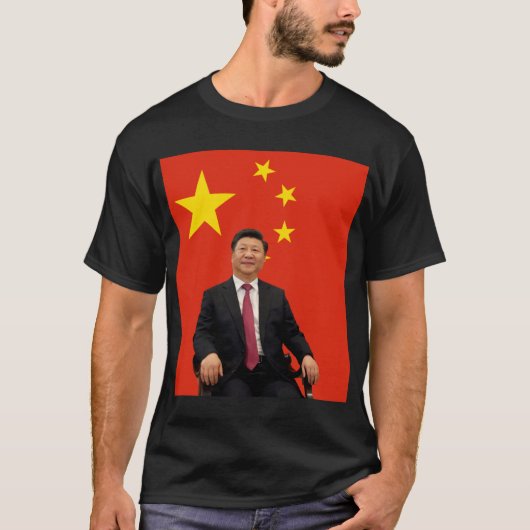 中国国旗と習近平 家族 Tシャツ (正面)