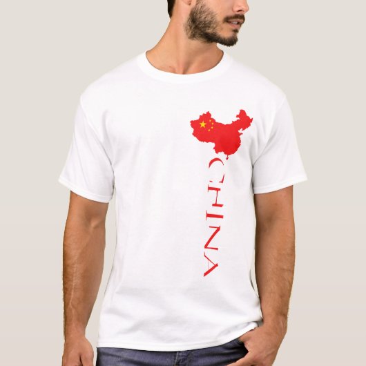 中国地図フラグ Tシャツ (正面)