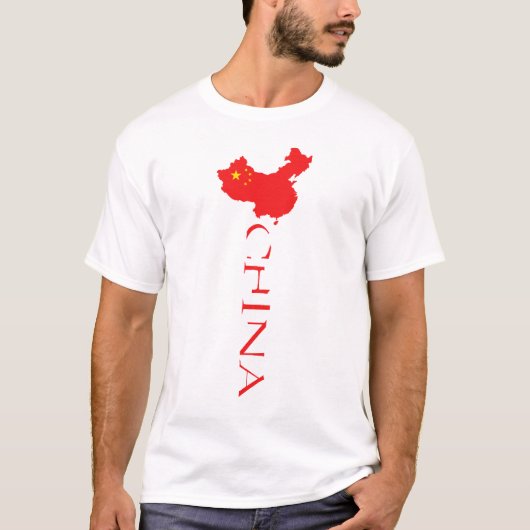 中国地図フラグ Tシャツ (正面)