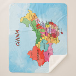 中国地図 シェルパブランケット