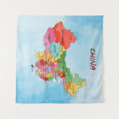 中国地図 タペストリー (正面(横))